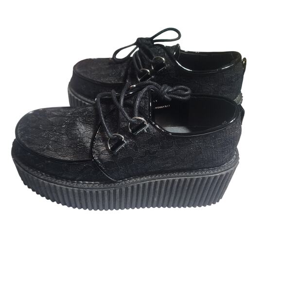 Demonia Black Platform Loafers - Picture 2 of 10